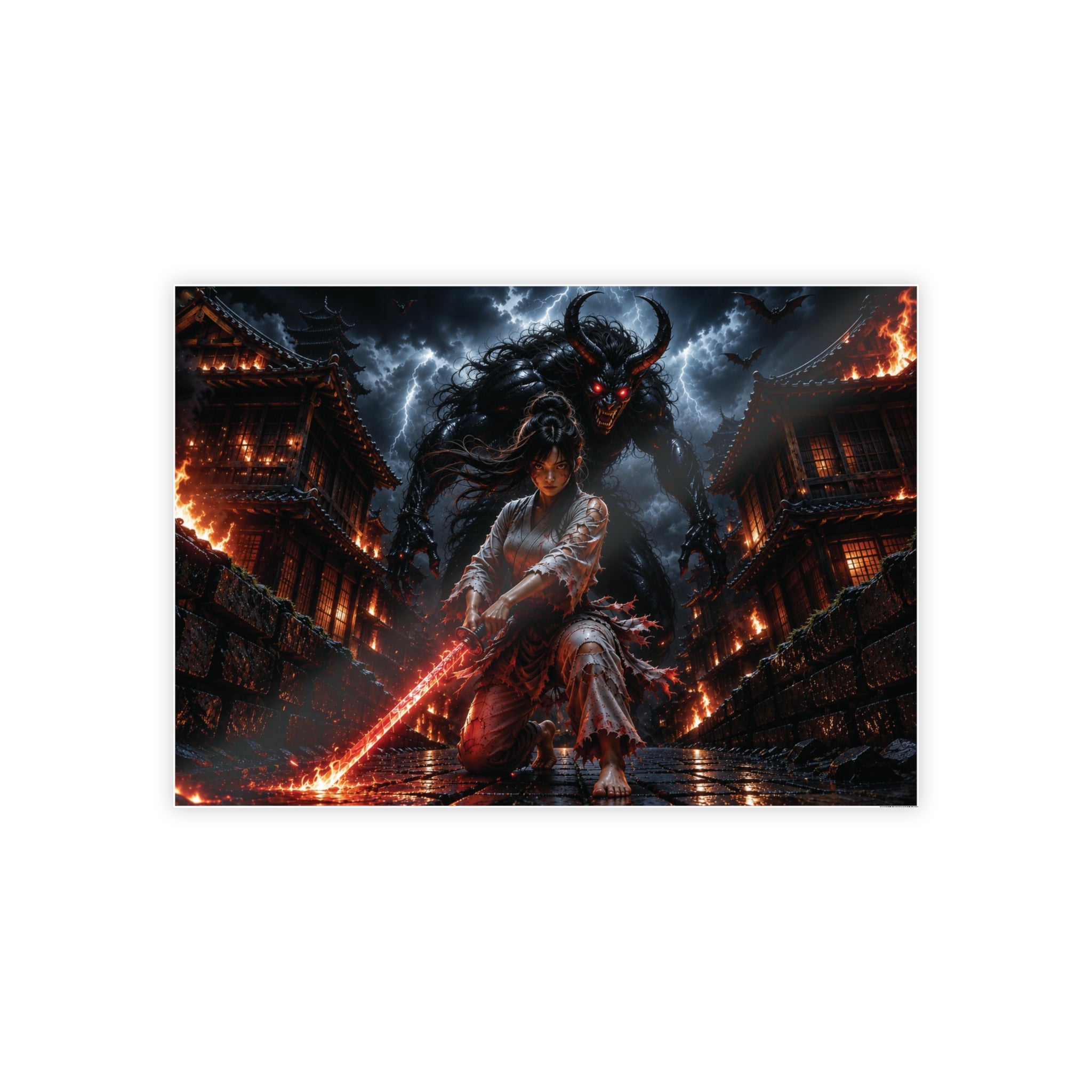 Ketsueki, Akuma no Ken Glanzende Fantasie Poster #5 – Premium Donkere Fantasie Muurkunst