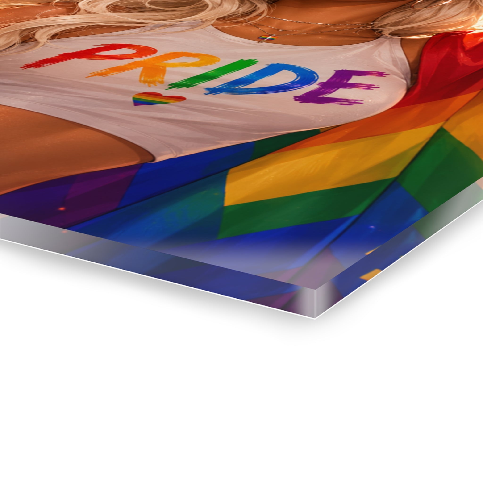 PRIDE Girl Acrylic Print #1 – Vibrant Rainbow Wall Art