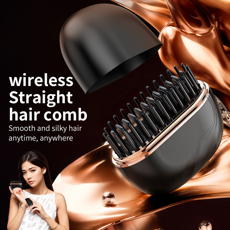 Mini Hair Straightening Comb - Wireless Charging & Portable