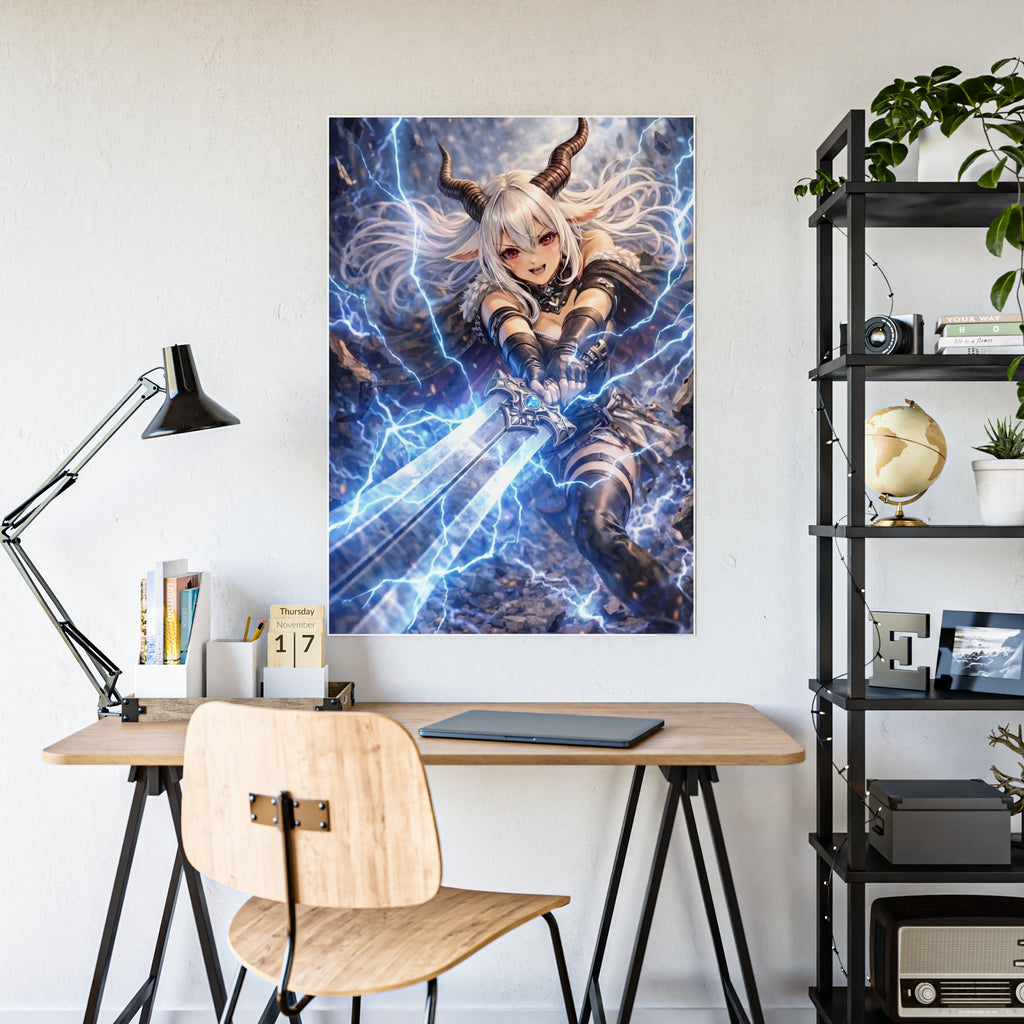 Nyxara Stormblade - Glossy Poster