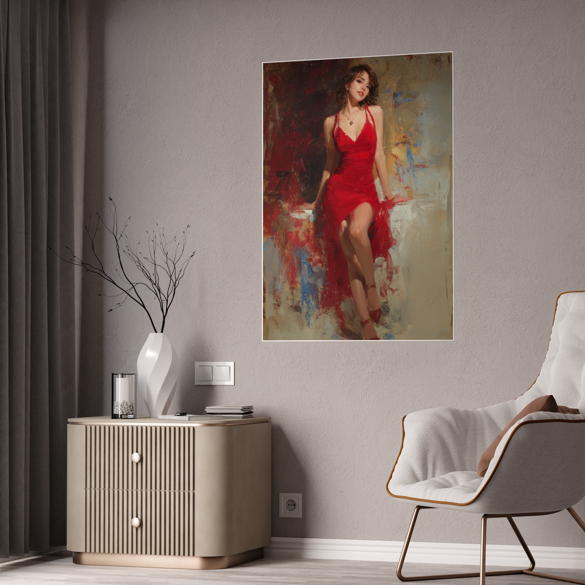 Scarlet Elegance v2 - Glossy Poster