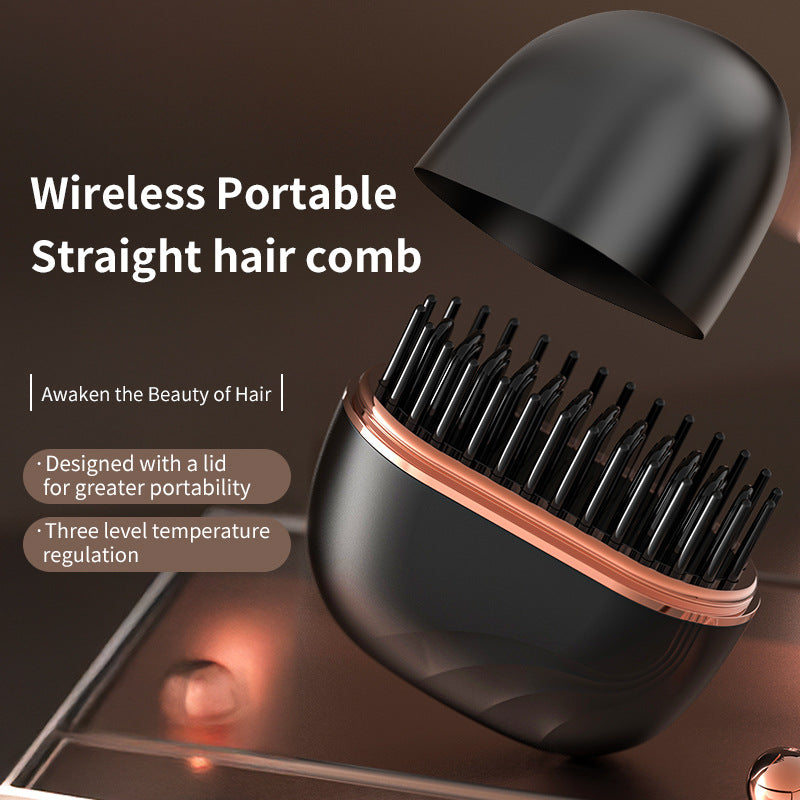 Mini Hair Straightening Comb - Wireless Charging & Portable