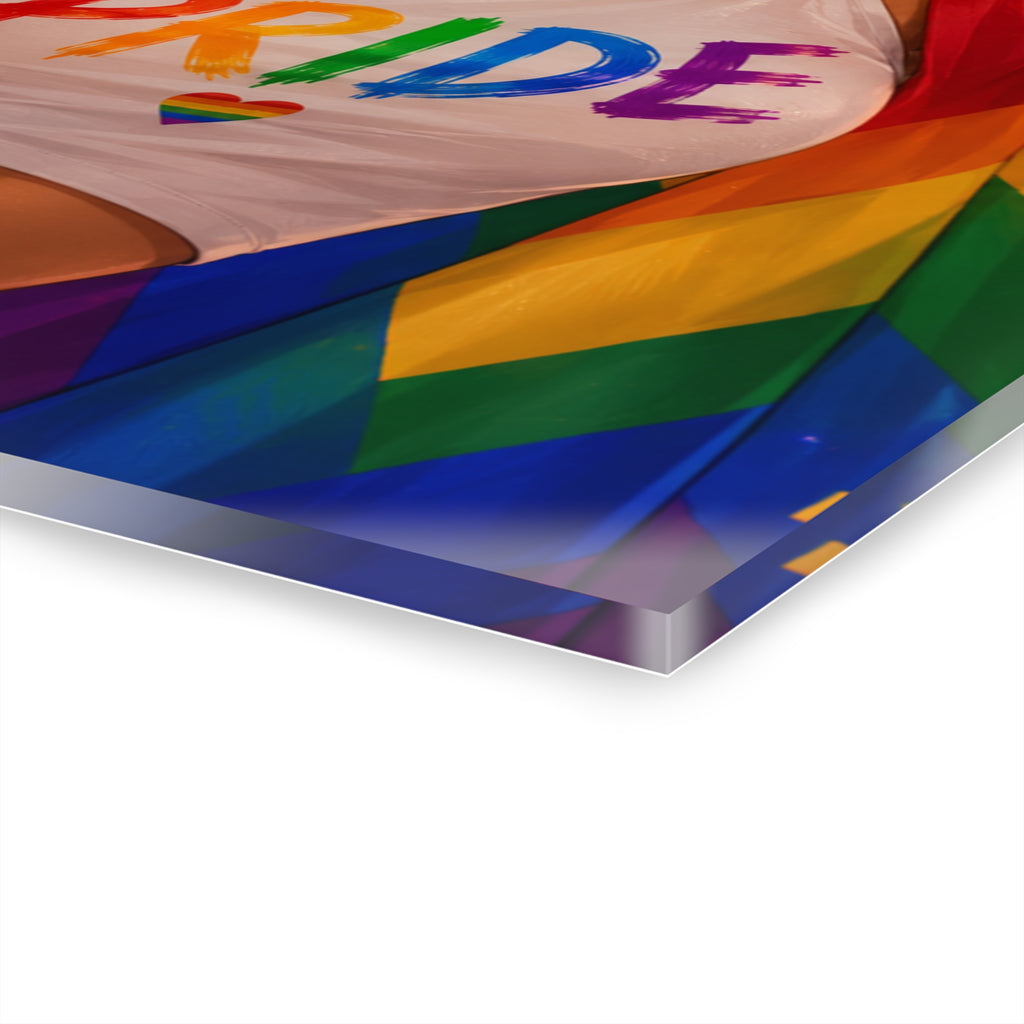 PRIDE Girl Acrylic Print #1 – Vibrant Rainbow Wall Art